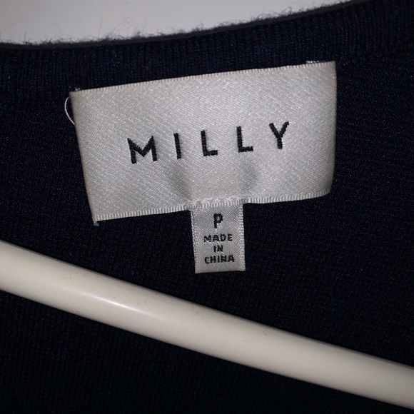 Milly “Claire” Navy Blue Knit 3/4 Sleeve Dress - Picture 3 of 4